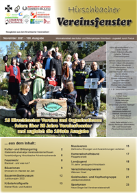 Hirschbacher Vereinsfenster vom 15.11.2021 (Ausgabe Nr. 100) !!!Jubiläumsausgabe!!!