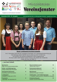 Hirschbacher Vereinsfenster vom 15.11.2018 (Ausgabe Nr. 91)