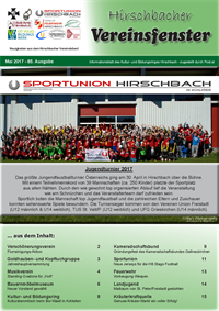 Hirschbacher Vereinsfenster vom 15.05.2017 (Ausgabe Nr. 85)