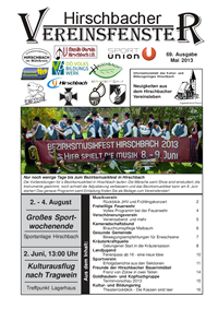 Hirschbacher Vereinsfenster vom 15.05.2013 (Ausgabe Nr. 69)