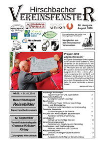 Hirschbacher Vereinsfenster vom 15.08.2010 (Ausgabe Nr. 58)