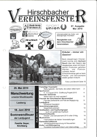 Hirschbacher Vereinsfenster vom 15.05.2010 (Ausgabe Nr. 57)