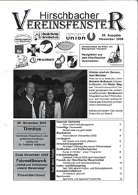 Hirschbacher Vereinsfenster vom 15.11.2009 (Ausgabe Nr. 55)