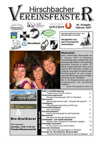 Hirschbacher Vereinsfenster vom 15.02.2007 (Ausgabe Nr. 44)