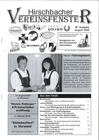 Hirschbacher Vereinsfenster vom 15.08.2005 (Ausgabe Nr. 38)