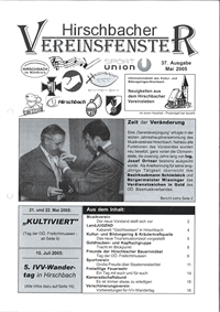 Hirschbacher Vereinsfenster vom 15.05.2005 (Ausgabe Nr. 37)