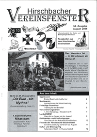 Hirschbacher Vereinsfenster vom 15.08.2004 (Ausgabe Nr. 34)