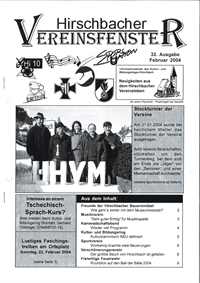 Hirschbacher Vereinsfenster vom 15.02.2004 (Ausgabe Nr. 32)