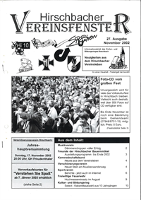 Hirschbacher Vereinsfenster vom 15.11.2002 (Ausgabe Nr. 27)