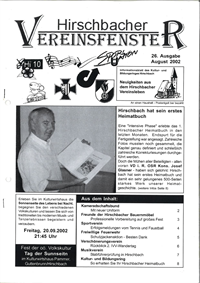 Hirschbacher Vereinsfenster vom 15.08.2002 (Ausgabe Nr. 26)