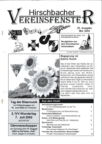 Hirschbacher Vereinsfenster vom 15.05.2002 (Ausgabe Nr. 25)