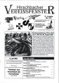 Hirschbacher Vereinsfenster vom 15.05.2001 (Ausgabe Nr. 21)