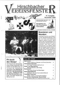 Hirschbacher Vereinsfenster vom 15.11.2000 (Ausgabe Nr. 19)