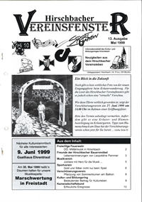 Hirschbacher Vereinsfenster vom 15.05.1999 (Ausgabe Nr. 13)
