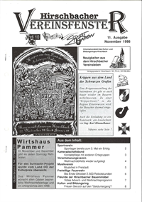 Hirschbacher Vereinsfenster vom 15.11.1998 (Ausgabe Nr. 11)