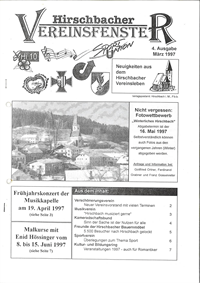 Hirschbacher Vereinsfenster vom 15.02.1997 (Ausgabe Nr. 4)